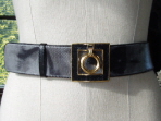 Black & Grey Piped Karung Snakeskin Belt